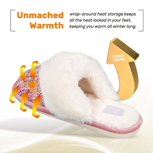 Faux Fur Mule Slipper - Pink